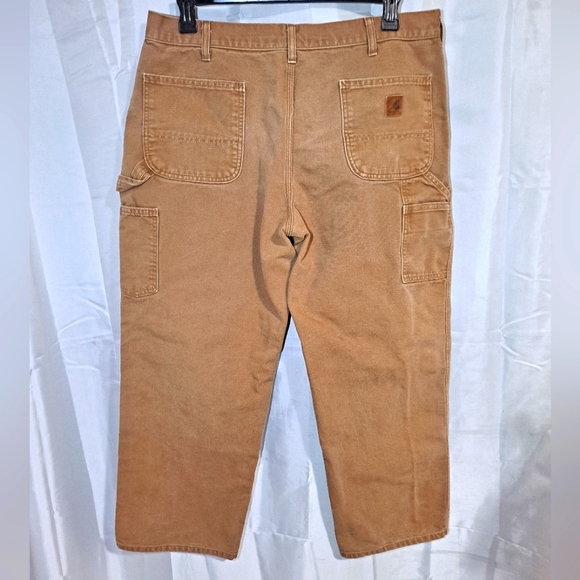 Carhartt Carpenter Jeans/Pants Dungaree Fit Men's 38x29 Tan Hammer Loop 8-Pocket - Picture 6 of 12